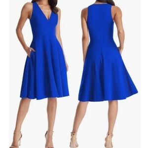 Dress the Population NWOT Electric Blue Catalina Fit and Flare Cocktail Dress